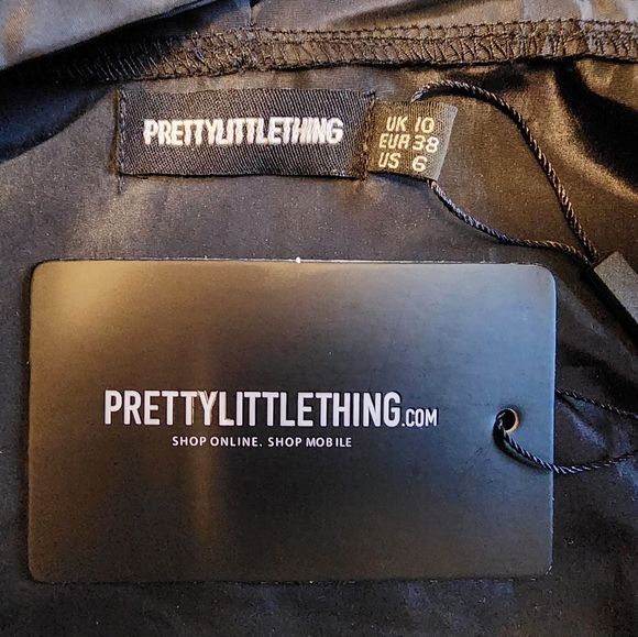 NWT PLT PrettyLittleThing Black Longline Windbreaker Size 6 - Picture 15 of 16